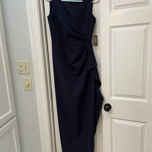 Vince Camuto Blue Sheath V-Neck Cocktail Dress